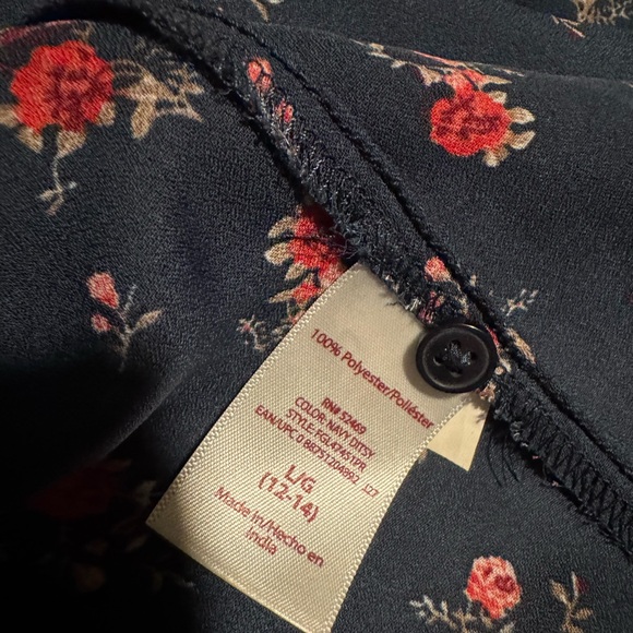 Faded Glory Navy and Red Floral Shirt - Picture 12 of 16